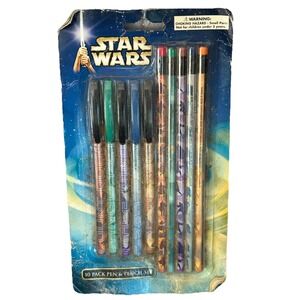 Star Wars. Vintage Pen And Pencil 10 Pack 2002 New Pkg Old School. Collectors